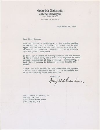 Lot #112 Dwight D. Eisenhower Typed Letter Signed - Image 1