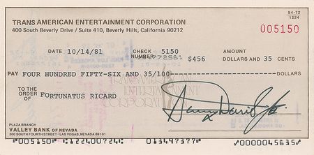 Lot #1414 Sammy Davis, Jr Check - Image 2