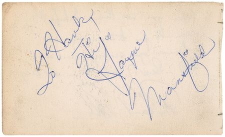 Lot #1438 Jayne Mansfield Signature - Image 1