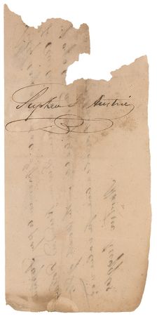 Lot #242 Stephen F. Austin: Promissory note from ‘The Father of Texas’ - Image 1