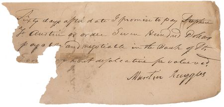 Lot #242 Stephen F. Austin: Promissory note from ‘The Father of Texas’ - Image 2