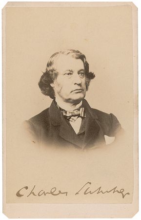 Lot #497 Charles Sumner Signed Photograph - Image 1