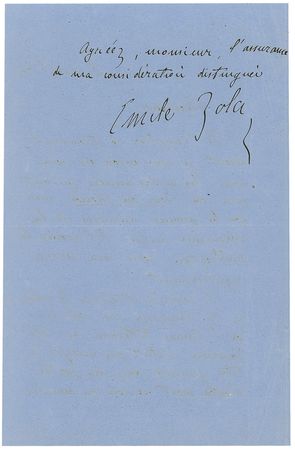 Lot #861 Emile Zola: Zola forwards four years of Tour de Monde - Image 2