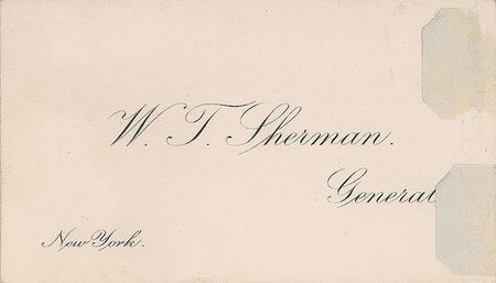 Lot #540 William T. Sherman Visiting Card - Image 2
