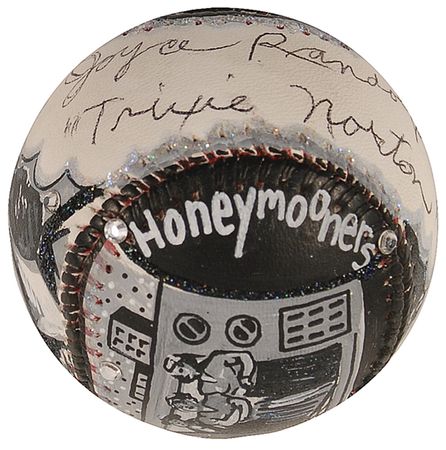 Lot #730 Charles Fazzino: Striking one-of-a-kind Honeymooners baseball hand-painted by the renowned pop artist, Fazzino - Image 2