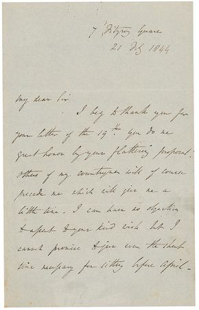 Lot #723 Charles Lock Eastlake Handwritten Letter Signed - Image 1
