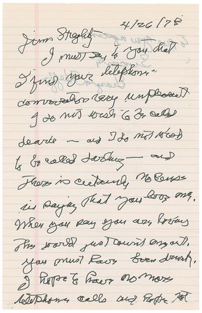 Lot #799 Georgia O?Keeffe: O?Keeffe lashes out at a relative who was later found forging her work - Image 1