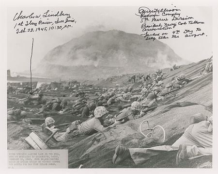 Lot #555 Iwo Jima Signed Photographs - Image 1