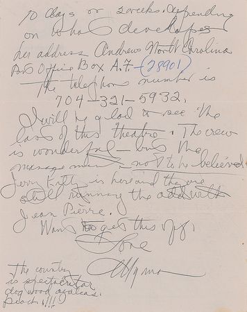 Lot #1231 Myrna Loy Handwritten Letter Signed - Image 2