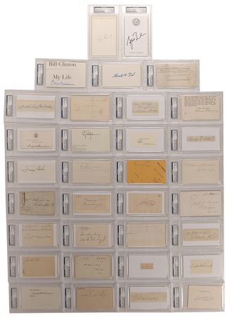 Lot #198 US Presidents: Thirty-three former Commanders-in-chief, including an envelope addressed by Washington - Image 1
