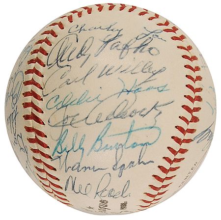 Lot #1598 Milwaukee Braves Baseball - Image 4