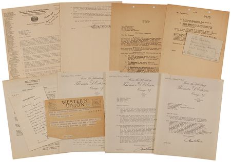 Lot #319 Thomas Edison: The Thomas Jefferson Foundation pays homage to Edison from afar: 