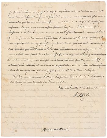 Lot #711 Baron de Stael Handwritten Letter Signed - Image 2