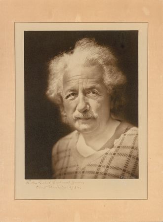 Lot #320 Albert Einstein: Penetrating oversized 1935 Einstein portrait - Image 1