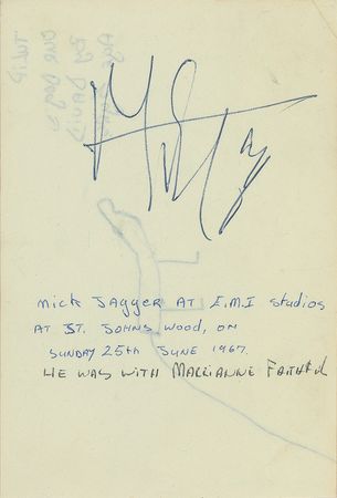Lot #1021 Rolling Stones: Jagger and Richards Signatures - Image 1