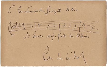 Lot #920 Vincent d’Indy and Charles Marie Widor Signed Musical Quotes - Image 2