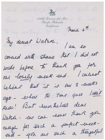 Lot #1223 Deborah Kerr Handwritten Letter Signed - Image 1