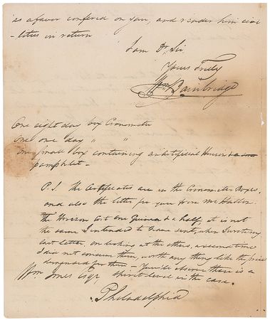 Lot #509 William Bainbridge Handwritten Letter Signed - Image 2