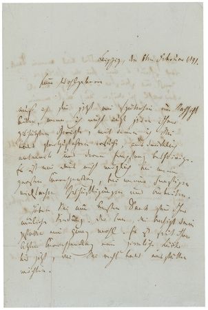 Lot #968 Robert Schumann: In a rare letter from the musical master, Schumann recommends his 1840 Myrthen to a fellow composer - Image 1