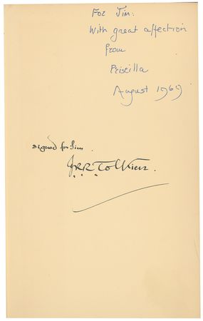 Lot #843 J. R. R. Tolkien: One of the highest prizes in literary autograph collecting - Image 1