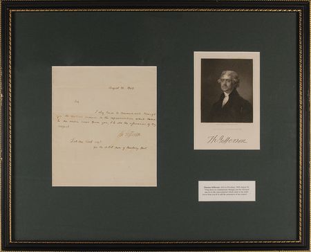 Lot #134 Thomas Jefferson: Jefferson’s handsome cover letter to his defense of the Embargo Act of 1807 - Image 1