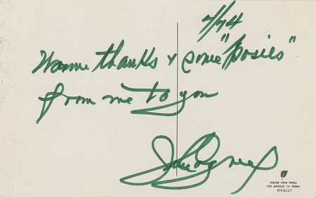 Lot #1186 James Cagney Signed Note - Image 1