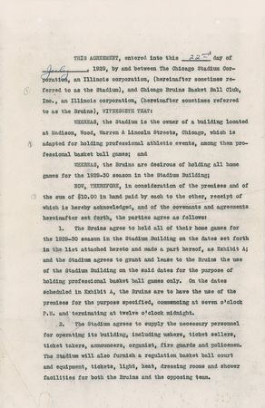 Lot #1465 George Halas Signed Document - Image 1