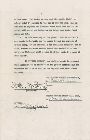 Lot #1465 George Halas Signed Document - Image 2