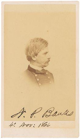 Lot #4 Nathaniel P. Banks Signed Photograph