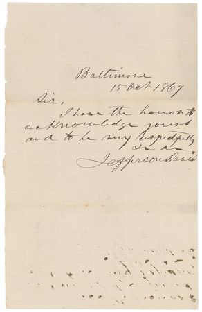 Lot #29 Jefferson Davis and Alexander Stephens Letters - Image 2