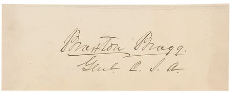 Lot #12 Braxton Bragg Signature