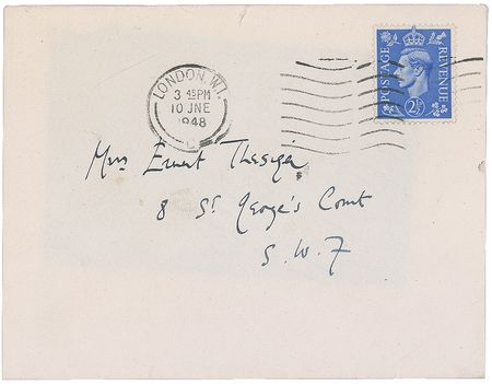 Lot #852 Evelyn Waugh: Waugh refutes a family association to Thesiger’s wife: “I am pretty sure that my pedigree does not connect anywhere with the one you sent me” - Image 3