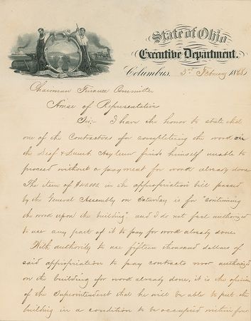 Lot #122 Rutherford B. Hayes: Hayes oversees the building of an institution to care for Ohio’s handicapped - Image 1