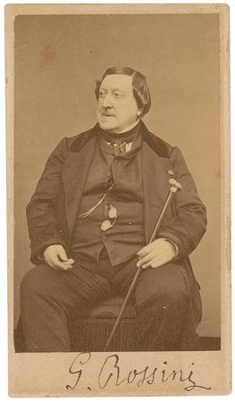 Lot #962 Gioachino Rossini: Incredible twice-signed 1867 portrait of Rossini - Image 1