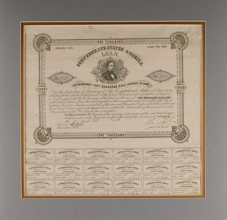 Lot #25 Confederate Loan Signed Document