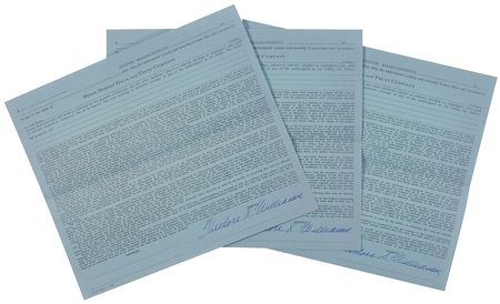 Lot #1473 Ted Williams Signed Documents - Image 1