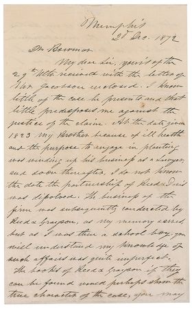 Lot #300 Jefferson Davis: Davis has “no hesitation as to paying” an 1823 legal claim against his late eldest brother - Image 1