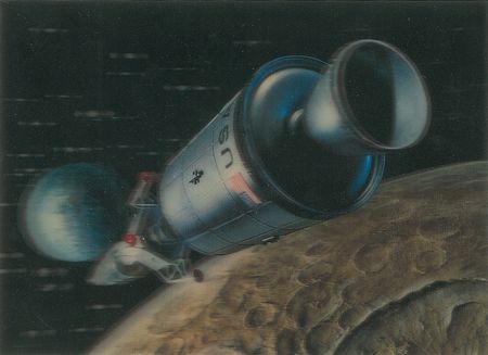 Lot #581 Neil Armstrong: Holographic Apollo 11 postcard from the first man on the moon - Image 2