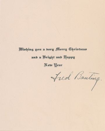 Lot #246 Frederick Banting Christmas Card - Image 1