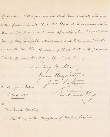 Lot #425 Queen Victoria: The Queen introduces a new and controversial envoy to Francis II - Image 2