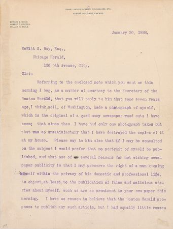 Lot #385 Robert Todd Lincoln Typed Letter Signed - Image 1