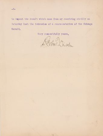 Lot #385 Robert Todd Lincoln Typed Letter Signed - Image 2