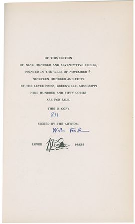 Lot #729 William Faulkner Book - Image 1