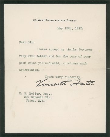 Lot #62 Vincent Astor - Image 1