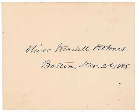 Lot #746 Oliver Wendell Holmes, Sr Signature - Image 1