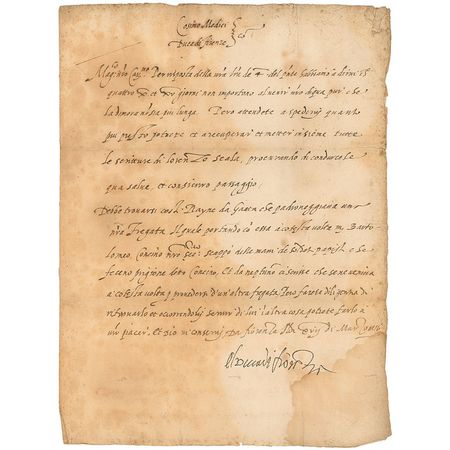 Lot #351 Cosimo I de Medici Signed Letter - Image 1