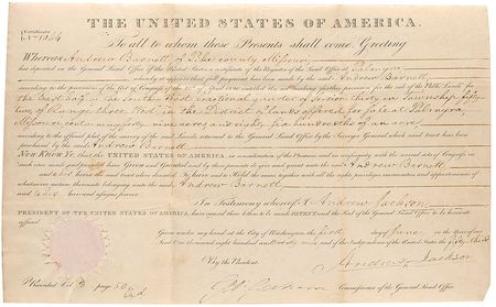 Lot #137 Andrew Jackson Signed Document - Image 2