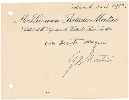 Lot #378 Pope Paul VI Signature - Image 2