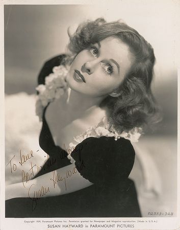 Lot #1217 Susan Hayward: Endearing early portrait from her 1939?her breakout year - Image 2