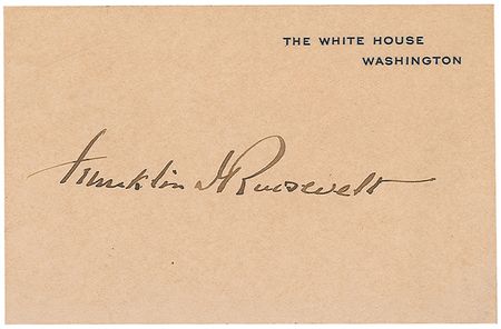 Lot #163 Franklin D. Roosevelt White House Card - Image 2